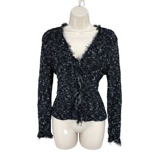 Ball Of Cotton Academia Sweater Women Size S Handloomed Boucle Cardigan USA